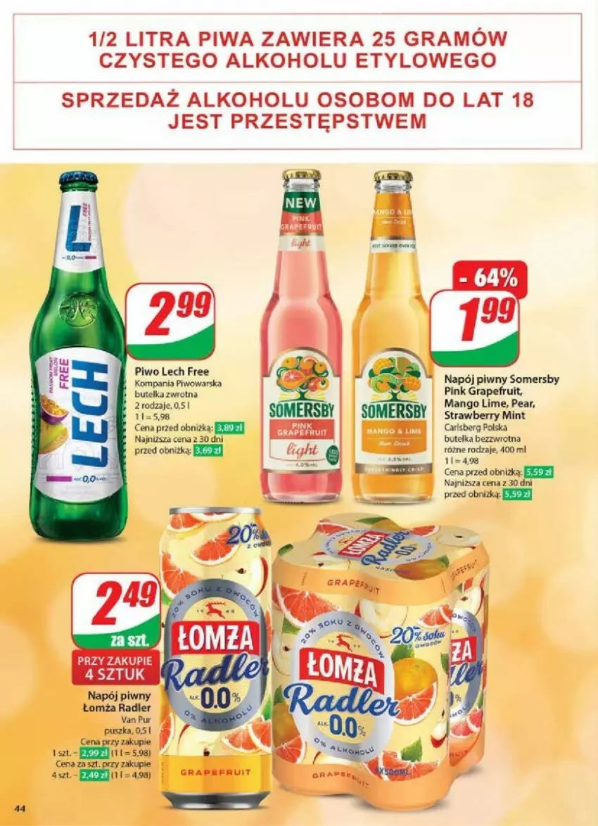 Gazetka promocyjna Dino - ważna 13.11 do 19.11.2024 - strona 39 - produkty: Carlsberg, Gra, Mango, Napój, Piwa, Piwo, Pur, Radler, Somersby