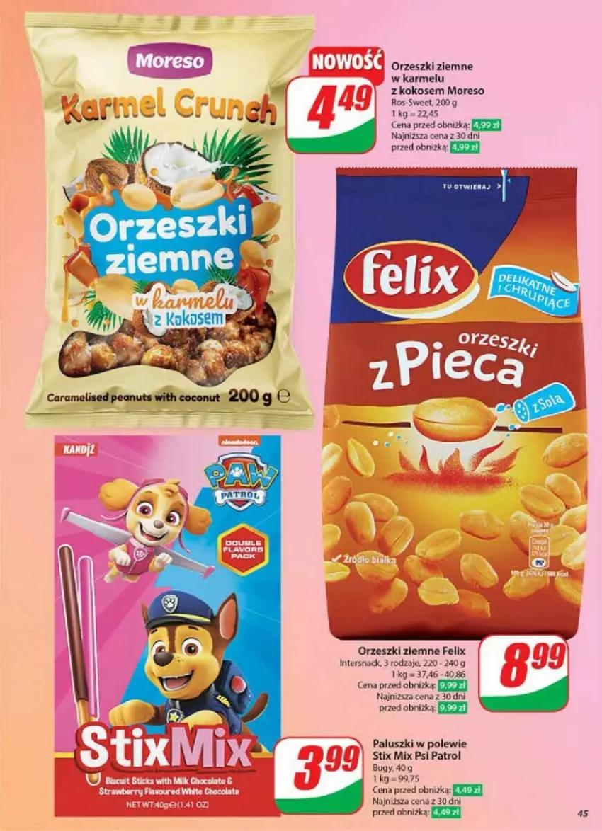 Gazetka promocyjna Dino - ważna 13.11 do 19.11.2024 - strona 40 - produkty: Felix, Kokos, Orzeszki, Orzeszki ziemne, Psi Patrol