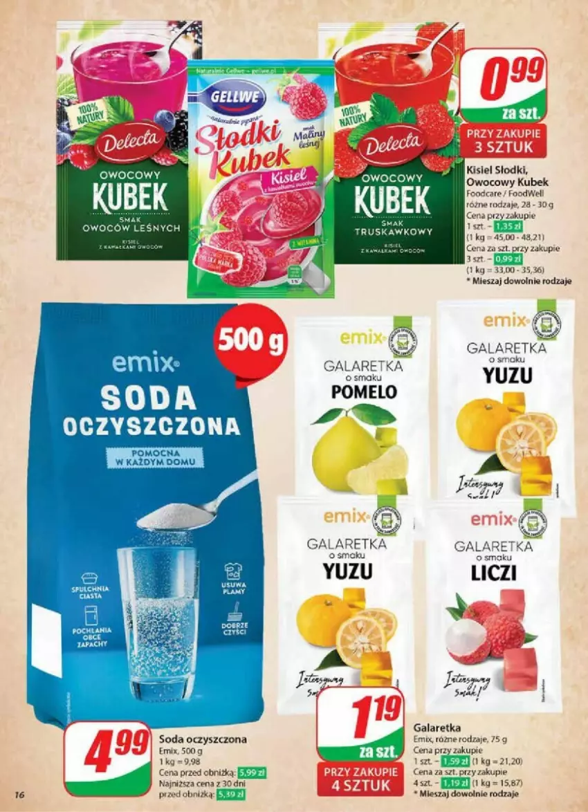 Gazetka promocyjna Dino - ważna 13.11 do 19.11.2024 - strona 8 - produkty: Gala, Galaretka, Kisiel, Kubek, Liczi, Pomelo, Soda oczyszczona