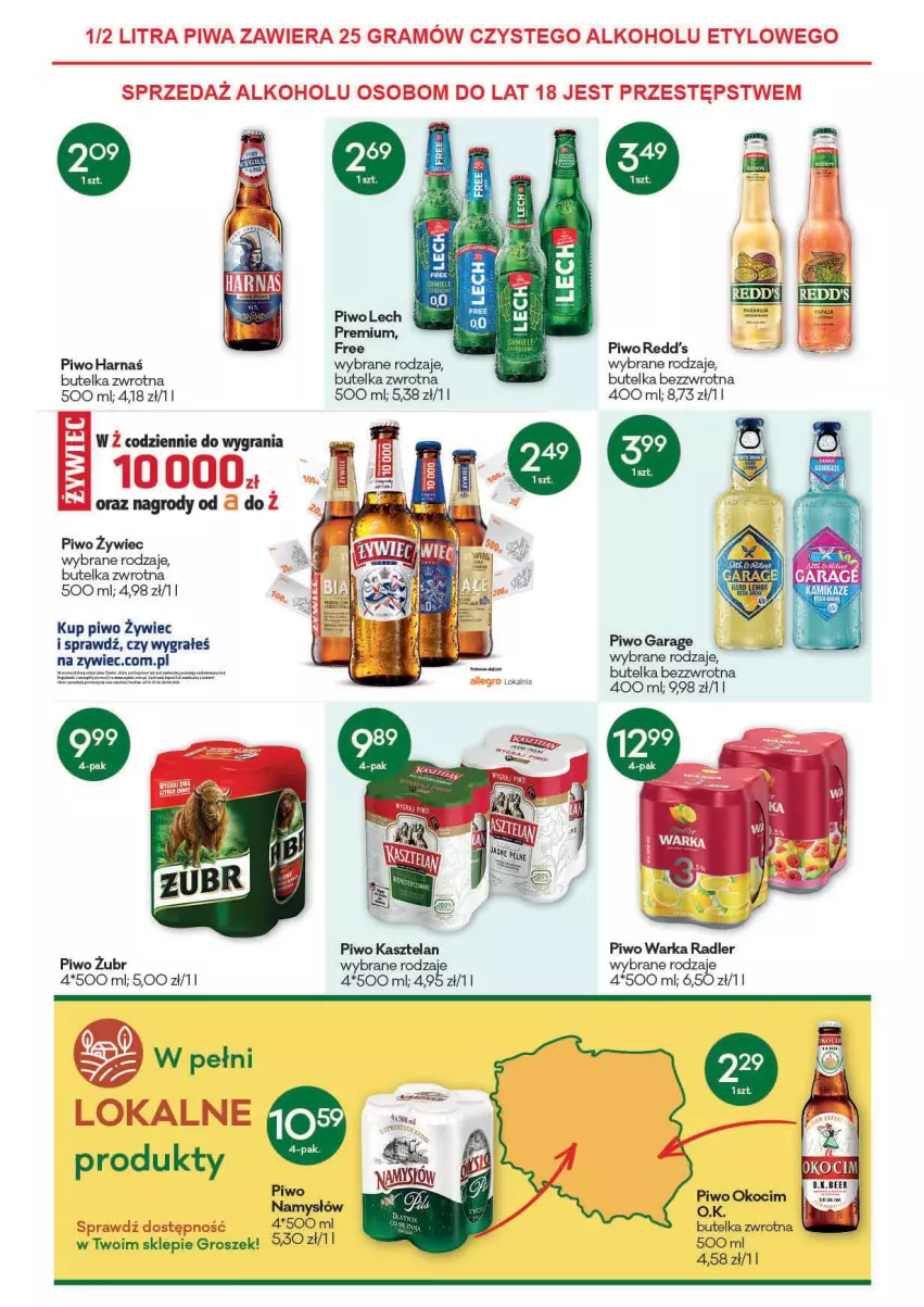 Gazetka promocyjna Groszek - Gazetka - ważna 01.07 do 13.07.2021 - strona 11 - produkty: Gra, Groszek, Harnaś, Kasztelan, Lech Premium, Piwa, Piwo, Radler, Redd's, Warka