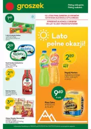 Gazetka promocyjna Groszek - Gazetka - Gazetka - ważna od 13.07 do 13.07.2021 - strona 1 - produkty: Piwo, Ketchup, Ser, Kaktus, Chipsy, Tatra, Lody, Serek, Lorenz, Napój, Hortex