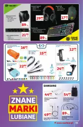 Gazetka promocyjna Auchan - Gazetka Znane Lubiane Marki Hipermarkety - Gazetka - ważna od 14.09 do 14.09.2022 - strona 33 - produkty: Top, Przewód, Słuchawki, Klawiatura, Kabel USB, Warka, Kamera, Mysz, Samsung, Listwa