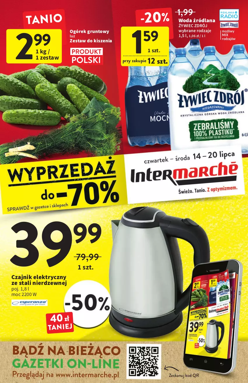 Gazetka promocyjna Intermarche - ważna 14.07 do 20.07.2022 - strona 1 - produkty: Czajnik, Czajnik elektryczny, Grunt, LANA, Ogórek, Woda