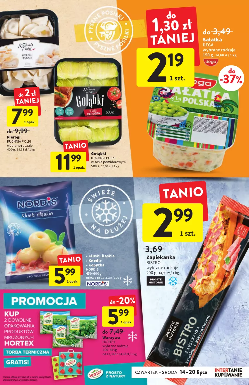 Gazetka promocyjna Intermarche - ważna 14.07 do 20.07.2022 - strona 19 - produkty: Dega, Hortex, Knedle, Kopytka, Kuchnia, Pierogi, Sałat, Sałatka, Sos, Warzywa, Zapiekanka