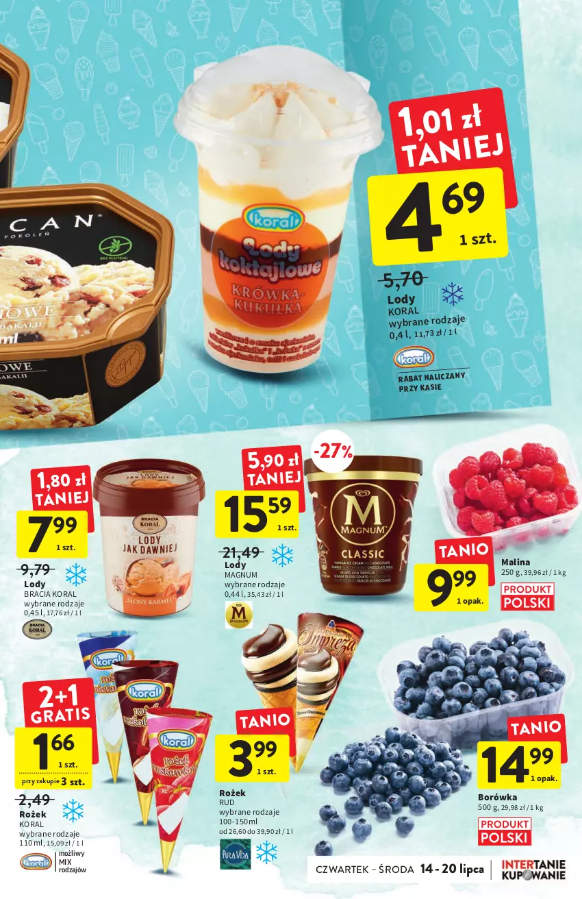 Gazetka promocyjna Intermarche - ważna 14.07 do 20.07.2022 - strona 23 - produkty: Borówka, Lody