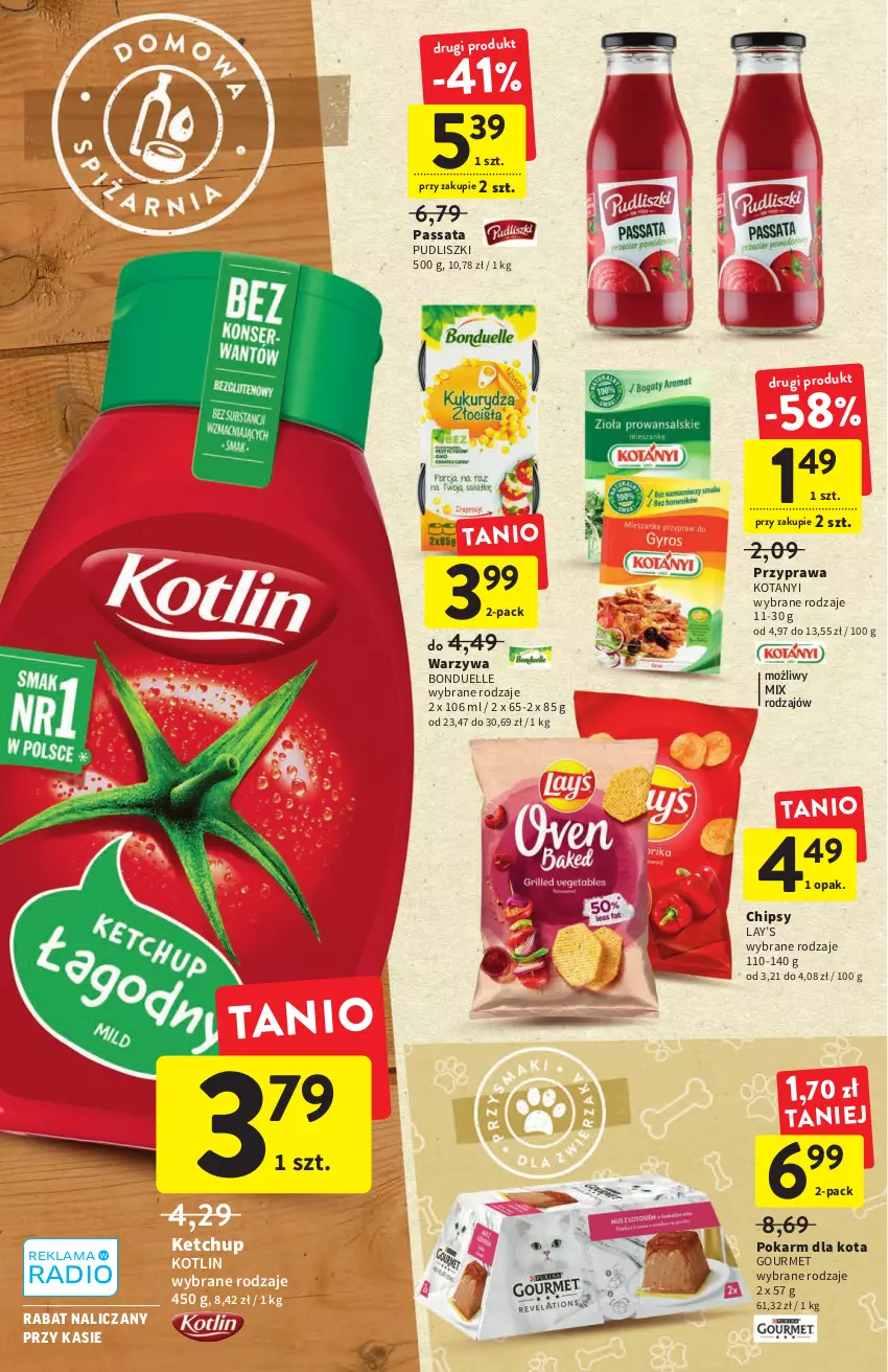 Gazetka promocyjna Intermarche - ważna 14.07 do 20.07.2022 - strona 28 - produkty: Bonduelle, Chipsy, Ketchup, Kotlin, Lay’s, Pudliszki, Warzywa