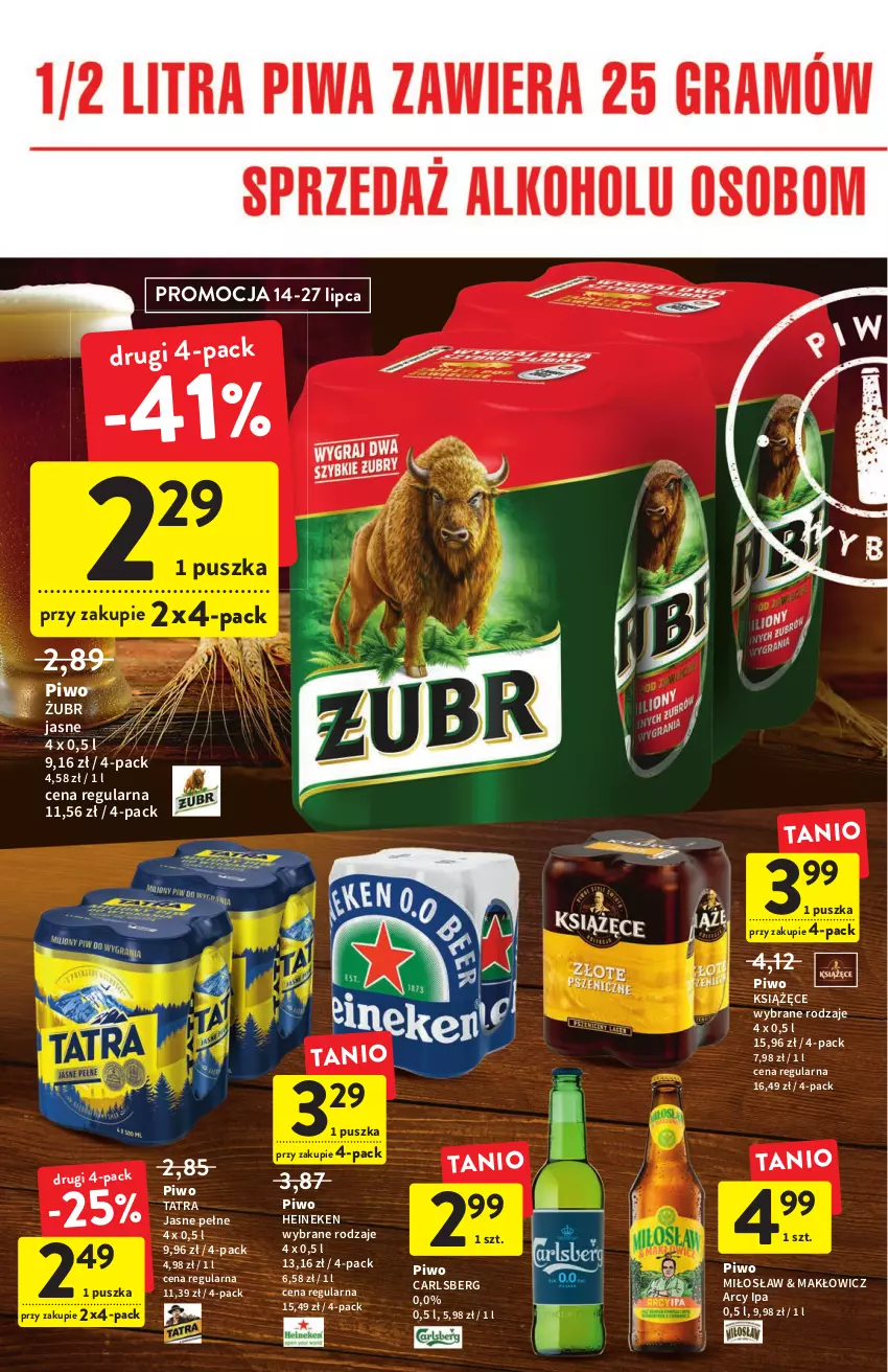 Gazetka promocyjna Intermarche - ważna 14.07 do 20.07.2022 - strona 30 - produkty: Carlsberg, Heineken, Książęce, Piwo, Tatra