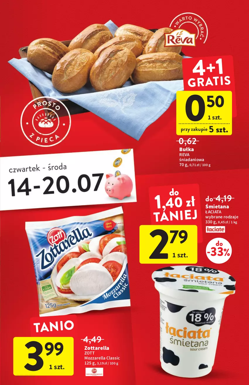 Gazetka promocyjna Intermarche - ważna 14.07 do 20.07.2022 - strona 5 - produkty: Bułka, Danio, Mozzarella, Zott, Zottarella