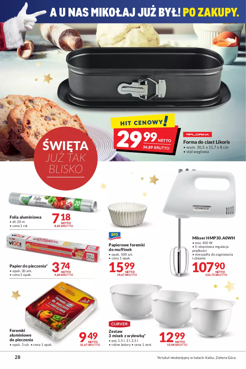 Gazetka promocyjna Makro - [Oferta promocyjna] Artykuły spożywcze i przemysłowe - ważna 14.12 do 26.12.2021 - strona 28 - produkty: Folia aluminiowa, Foremki, Mikser, Papier, Papier do pieczenia, Piec, Ser, Top