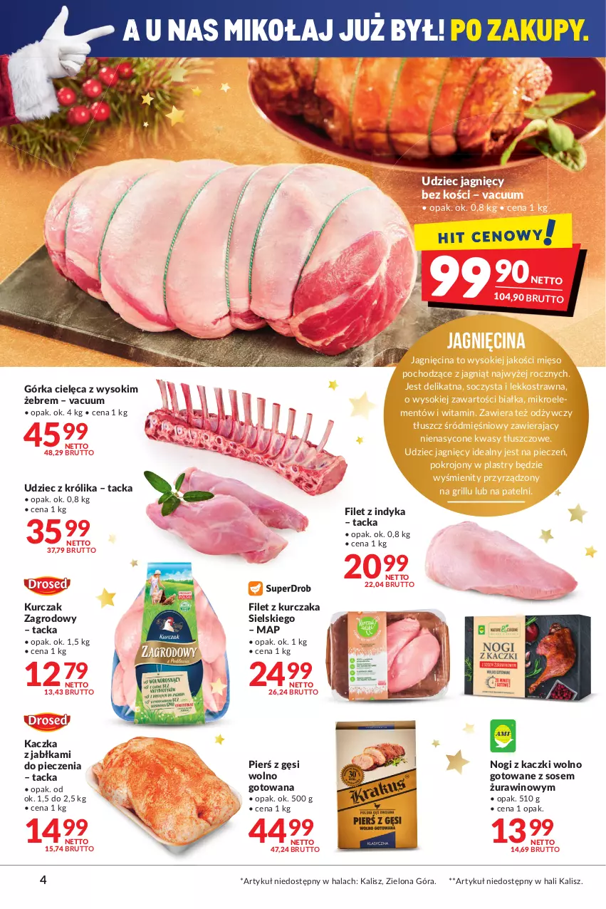 Gazetka promocyjna Makro - [Oferta promocyjna] Artykuły spożywcze i przemysłowe - ważna 14.12 do 26.12.2021 - strona 4 - produkty: Górka cielęca, Grill, Jabłka, Kaczka, Królik, Kurczak, Mięso, Piec, Sok, Sos, Wino