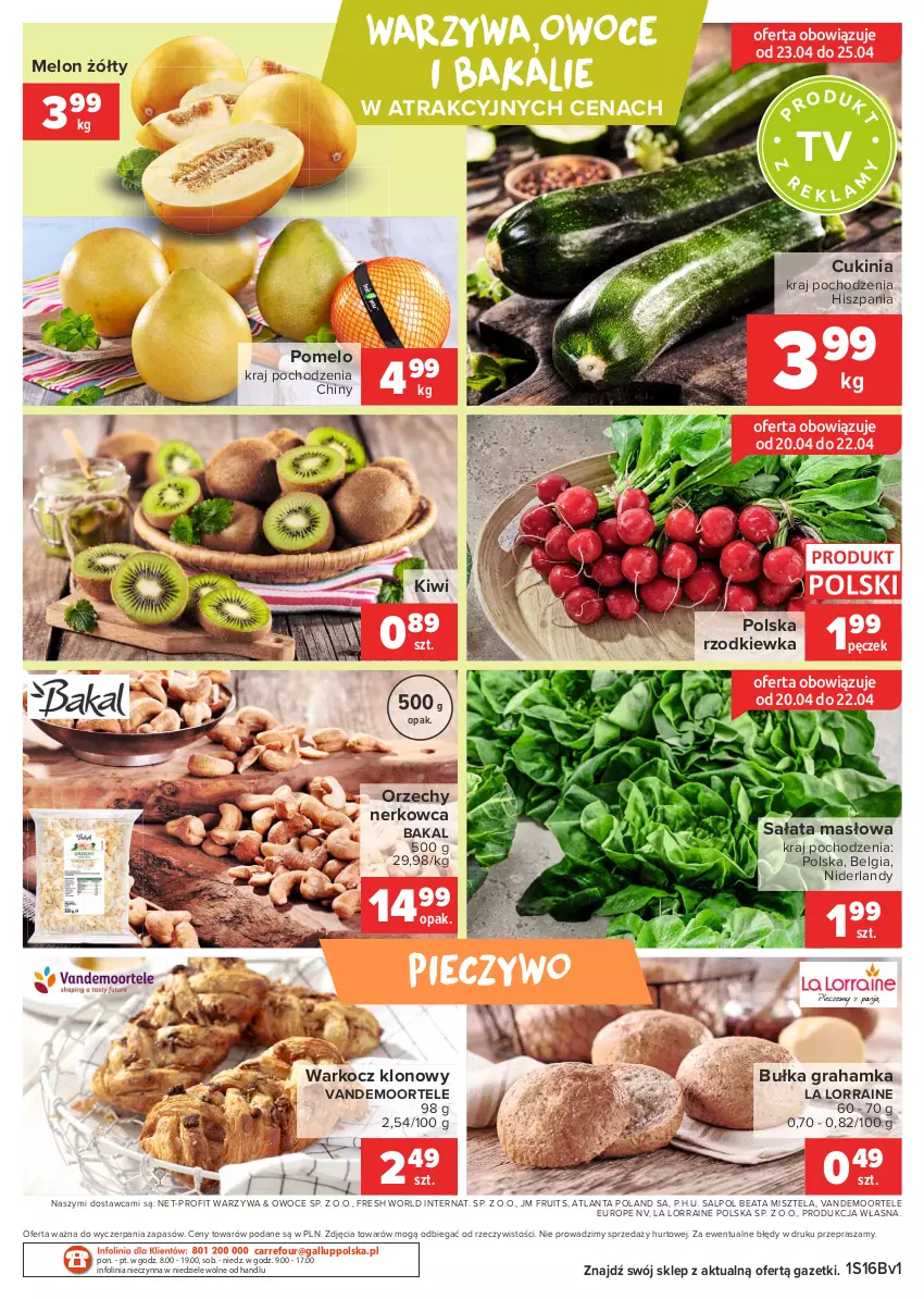 Gazetka promocyjna Carrefour - Gazetka Market - ważna 19.04 do 26.04.2021 - strona 2 - produkty: Bułka, Bułka grahamka, Gra, Kiwi, Koc, LG, Masło, Melon, Owoce, Piec, Pieczywo, Pomelo, Rzodkiewka, Sałat, Sałata masłowa, Warzywa