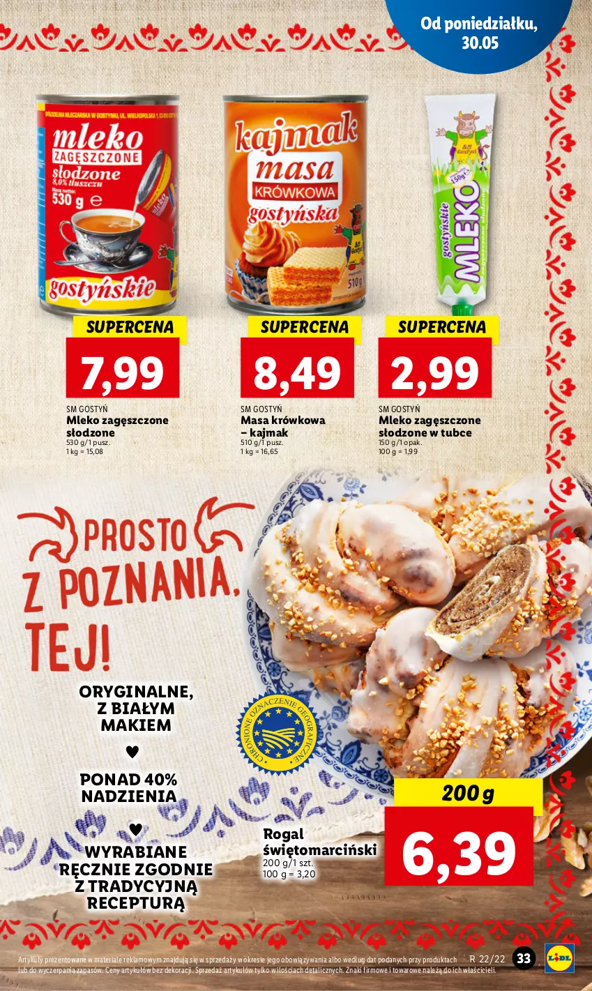 Gazetka promocyjna Lidl - GAZETKA - ważna 30.05 do 01.06.2022 - strona 33 - produkty: Gin, Masa krówkowa, Mleko, Mleko zagęszczone, Rogal