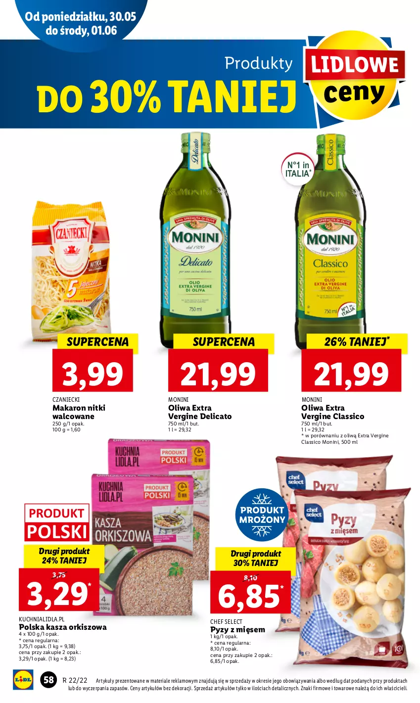 Gazetka promocyjna Lidl - GAZETKA - ważna 30.05 do 01.06.2022 - strona 58 - produkty: Gin, Kasza, Kuchnia, Makaron, Monini, Por