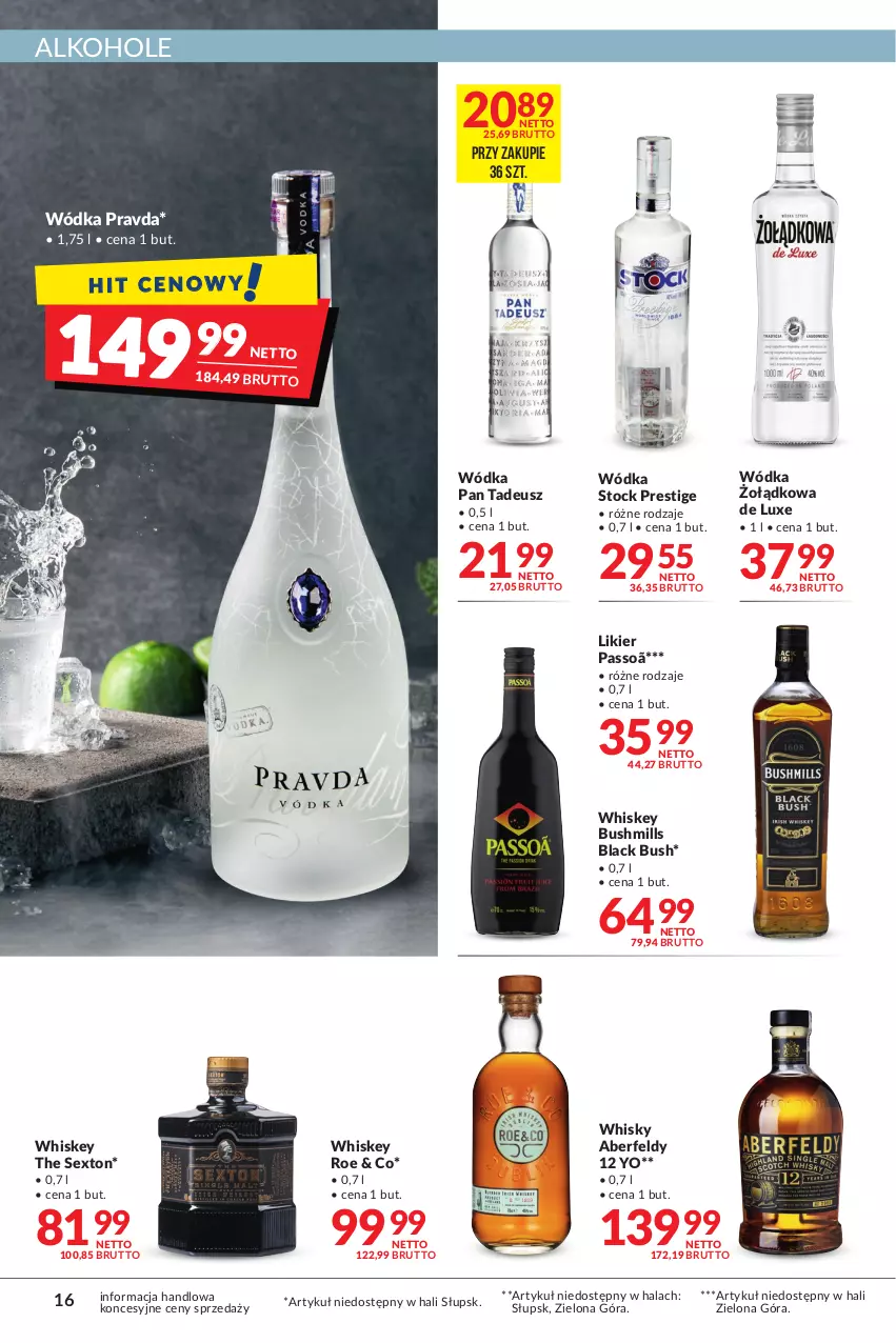 Gazetka promocyjna Makro - Najlepsze oferty - oferta z alkoholem - ważna 18.10 do 31.10.2022 - strona 16 - produkty: Alkohole, Bushmills, Lack, Likier, Stock, Whiskey, Whisky, Wódka