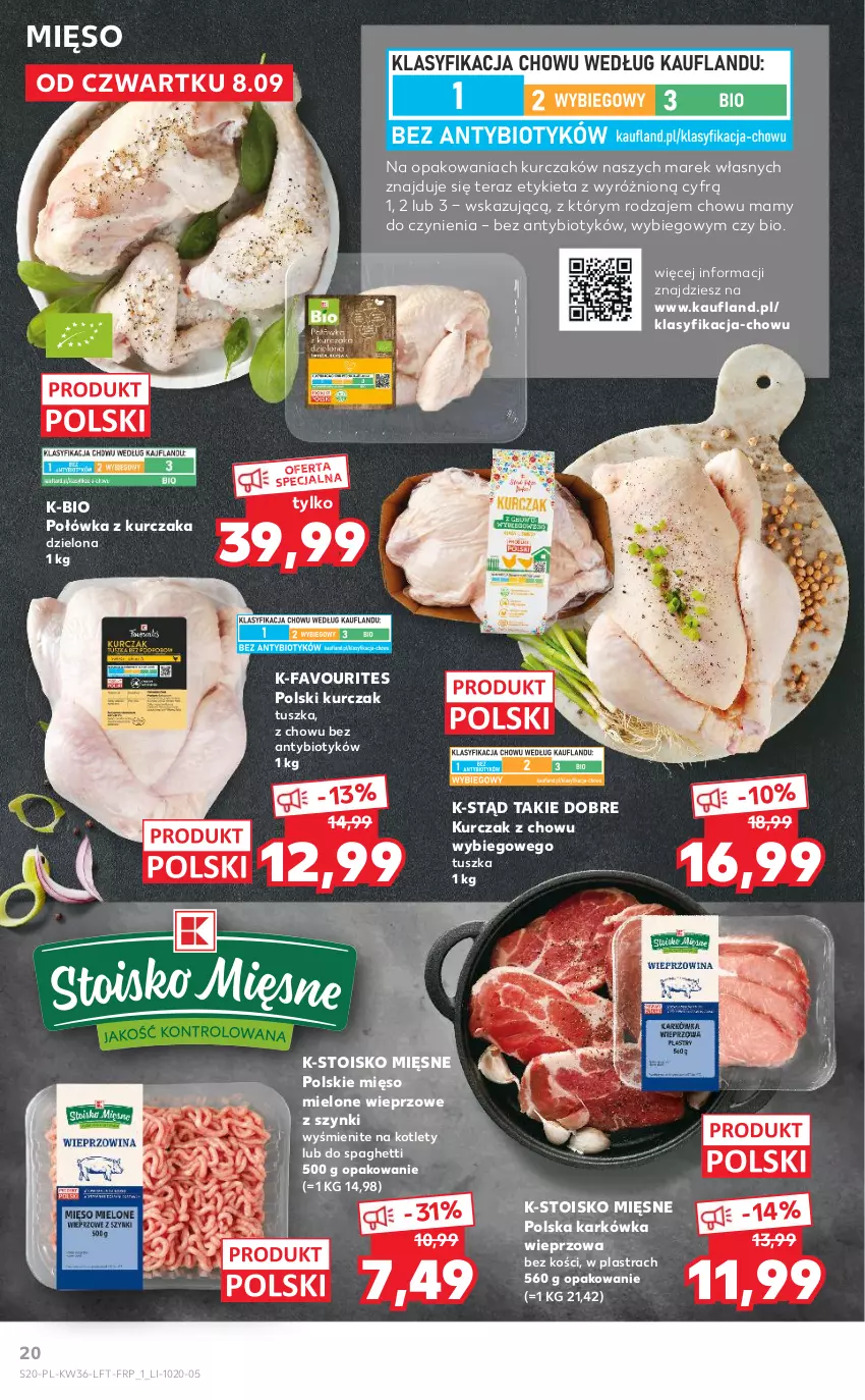 Gazetka promocyjna Kaufland - OFERTA TYGODNIA - ważna 08.09 do 14.09.2022 - strona 20 - produkty: Fa, Karkówka wieprzowa, Kotlet, Kurczak, Mięso, Mięso mielone, Spaghetti, Tera, Tusz