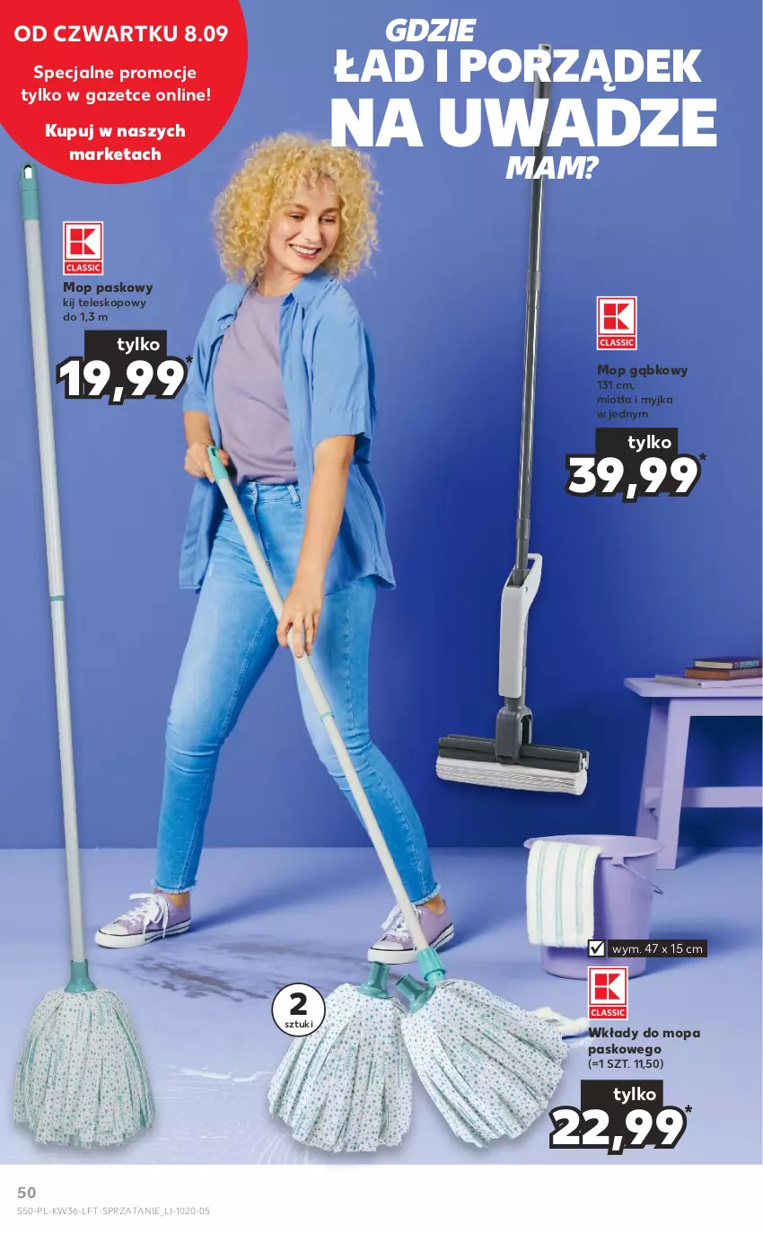 Gazetka promocyjna Kaufland - OFERTA TYGODNIA - ważna 08.09 do 14.09.2022 - strona 50 - produkty: Miotła, Mop, Por, Teleskop