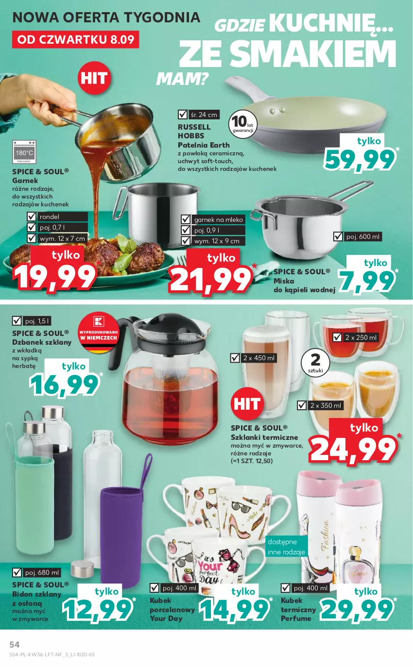 Gazetka promocyjna Kaufland - OFERTA TYGODNIA - ważna 08.09 do 14.09.2022 - strona 54 - produkty: Dzbanek, Garnek, Kubek, Kubek termiczny, Lanki, Miska, Mleko, Patelnia, Perfum, Por, Rondel