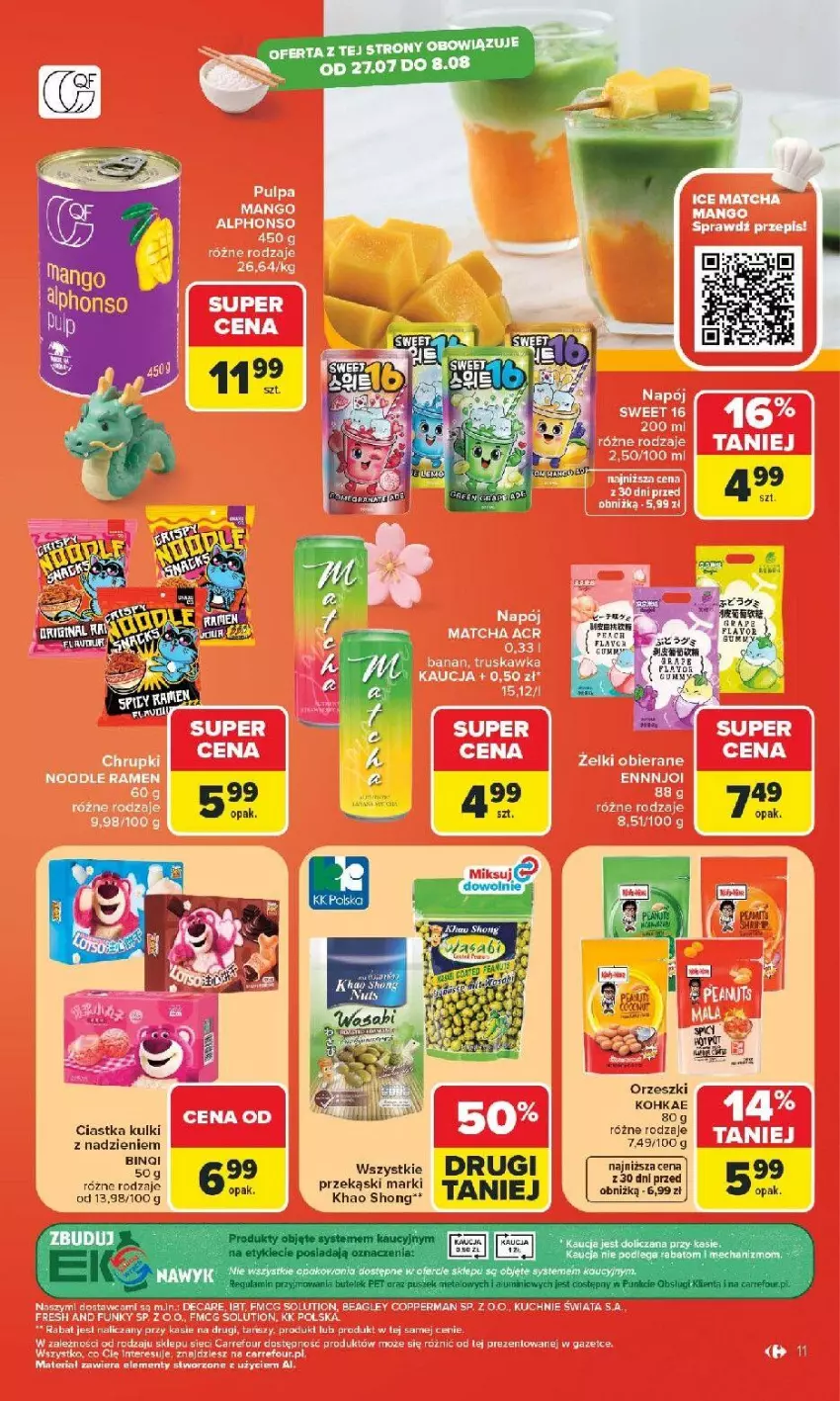 Gazetka promocyjna Carrefour - Gazetka Kuchnia azjatycka w SUMIE przez cały rok - ważna 27.07 do 08.08.2026 - strona 11 - produkty: Be Be, Ciastka, Fa, LG, Olej, Orzeszki