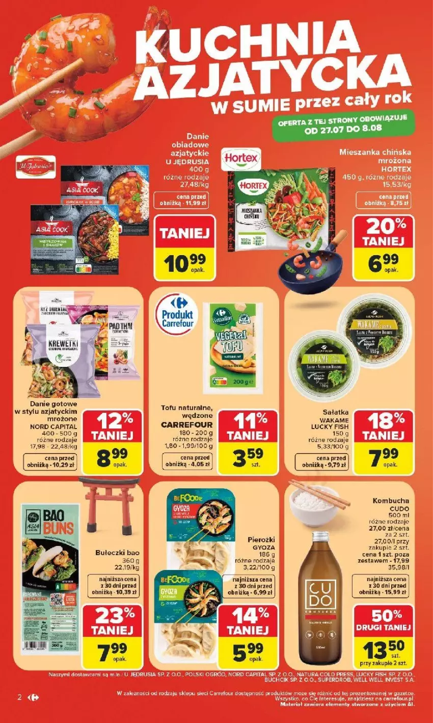 Gazetka promocyjna Carrefour - Gazetka Kuchnia azjatycka w SUMIE przez cały rok - ważna 27.07 do 08.08.2026 - strona 2 - produkty: Bułeczki, Danie gotowe, Fa, HP, Sałat, Sałatka