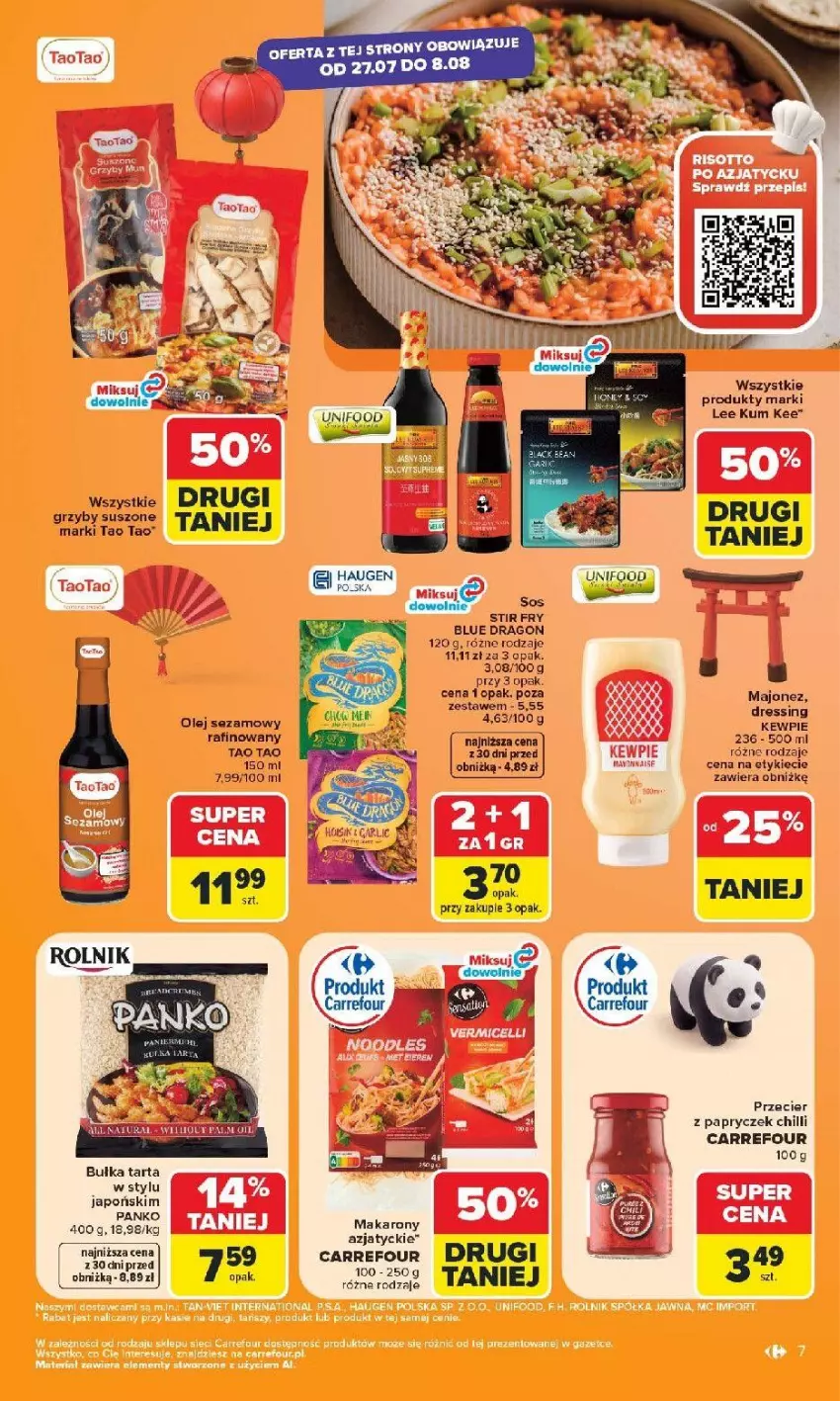 Gazetka promocyjna Carrefour - Gazetka Kuchnia azjatycka w SUMIE przez cały rok - ważna 27.07 do 08.08.2026 - strona 7 - produkty: Bułka, Bułka tarta, Dres, Fa, Majonez, Olej, Olej sezamowy, Sezam, Tarta