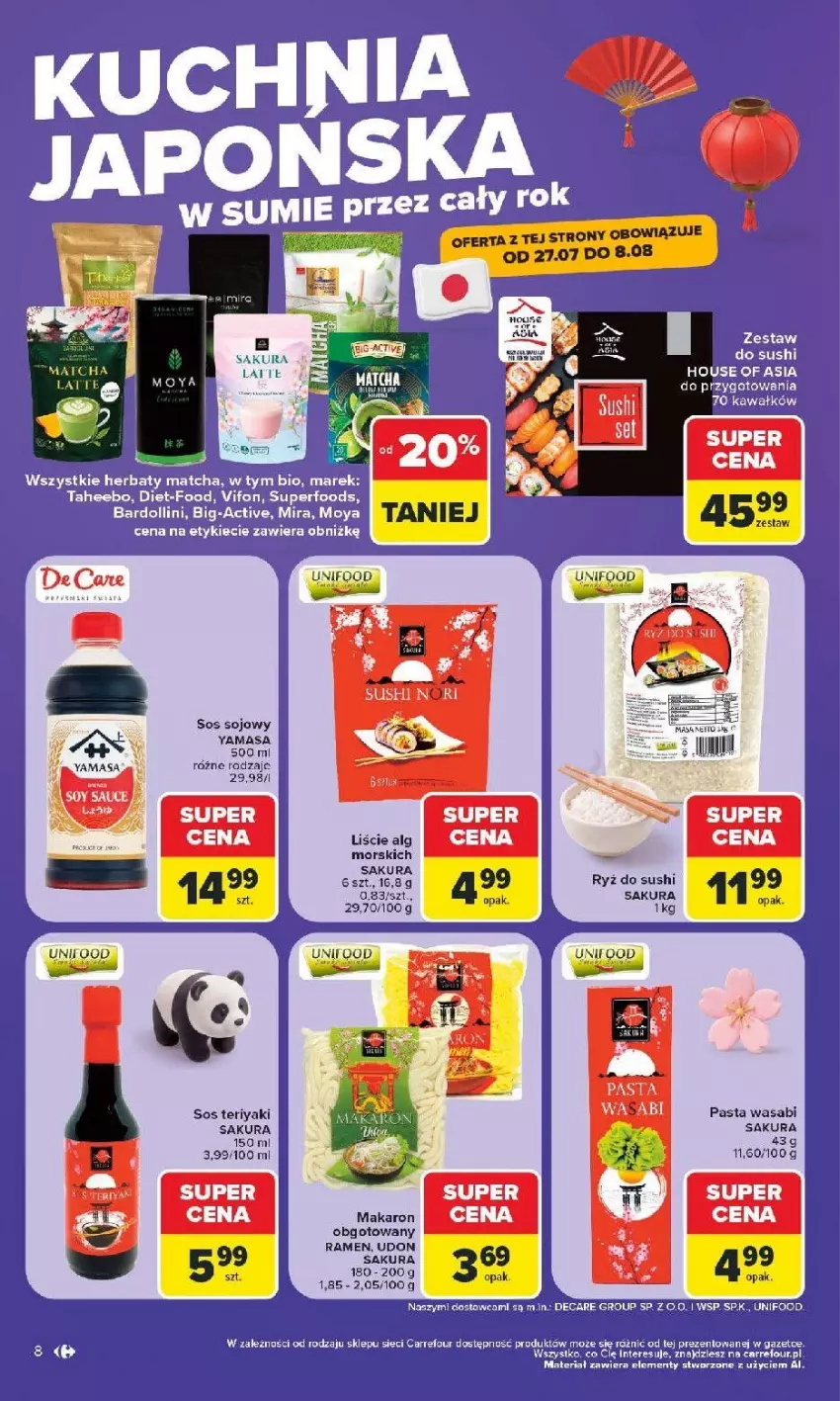 Gazetka promocyjna Carrefour - Gazetka Kuchnia azjatycka w SUMIE przez cały rok - ważna 27.07 do 08.08.2026 - strona 8 - produkty: Fa, LG, Pasta wasabi, Ryż, Ryż do sushi, Sos, Sos sojowy, Sushi, Wasa
