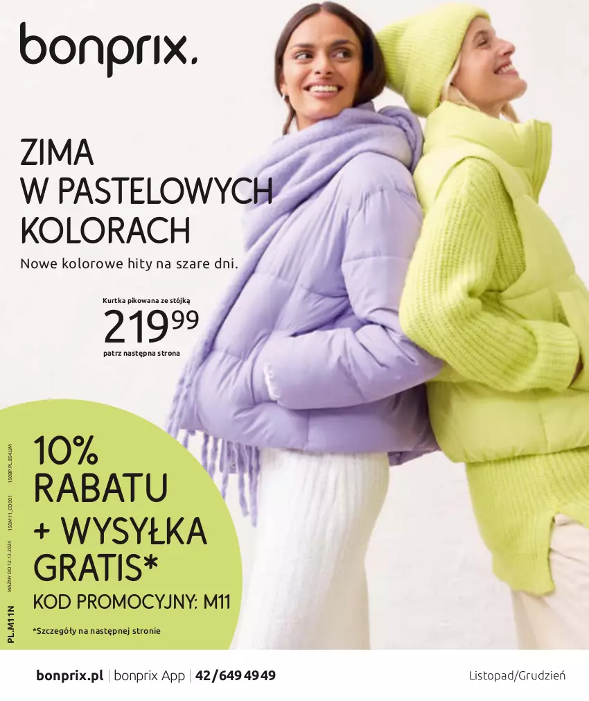 Gazetka promocyjna Bonprix - ZIMA W PASTELOWYCH KOLORACH - ważna 25.11 do 12.12.2024 - strona 1 - produkty: Gra, Kurtka, Top