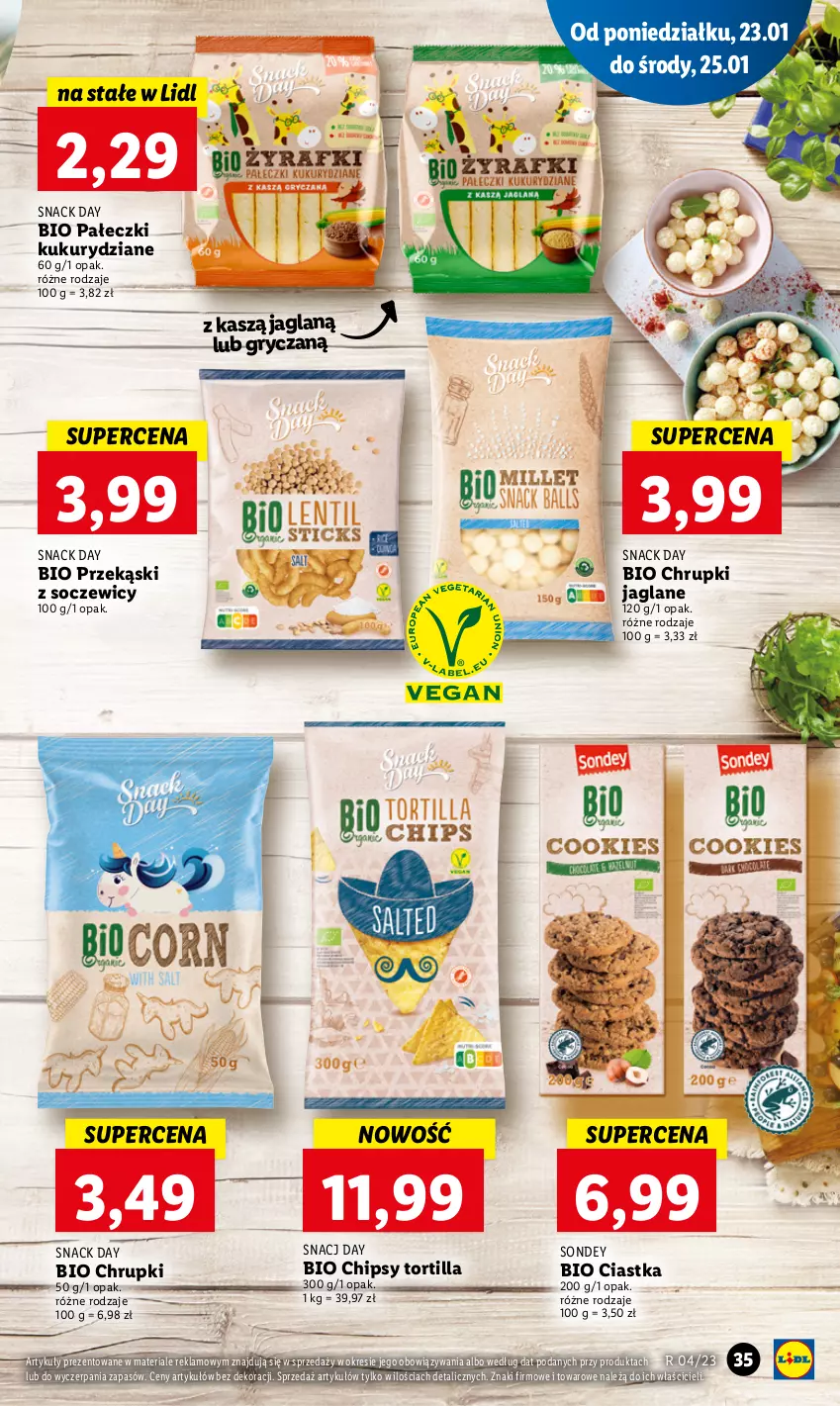 Gazetka promocyjna Lidl - GAZETKA - ważna 23.01 do 25.01.2023 - strona 37 - produkty: Chipsy, Chrupki, Ciastka, Gry, Tortilla