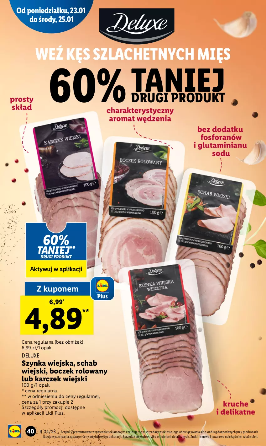 Gazetka promocyjna Lidl - GAZETKA - ważna 23.01 do 25.01.2023 - strona 42 - produkty: Boczek, Szynka