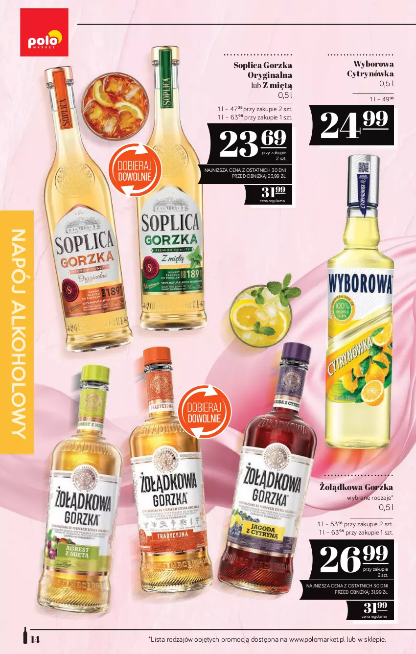 Gazetka promocyjna PoloMarket - Katalog alkoholi 14/2026 - ważna 30.07 do 12.08.2026 - strona 14 - produkty: Gin, Napój, Soplica, Wyborowa