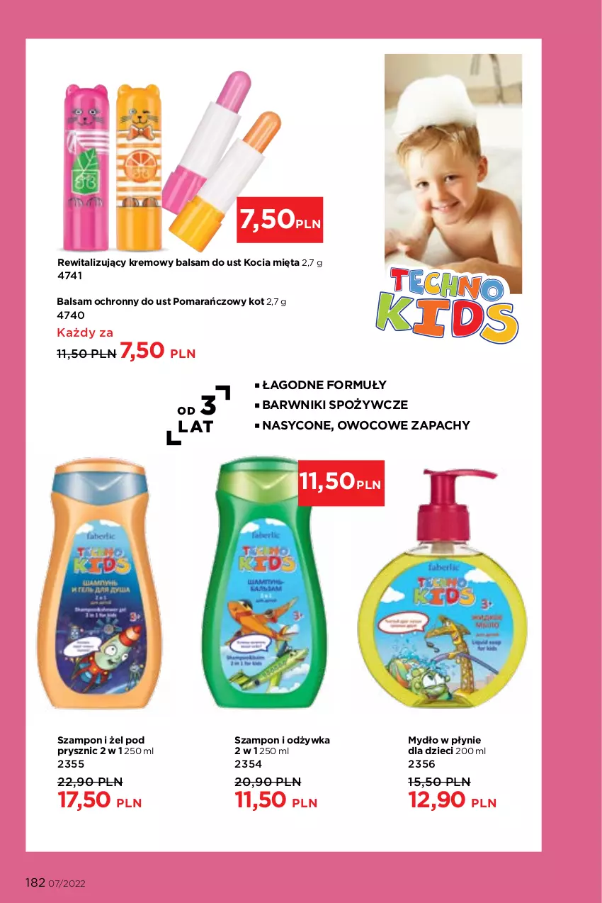 Gazetka promocyjna Faberlic - ważna 25.04 do 15.05.2022 - strona 182 - produkty: Balsam do ust, Dzieci, Koc, Mięta, Mydło, Mydło w płynie, Odżywka, Szampon