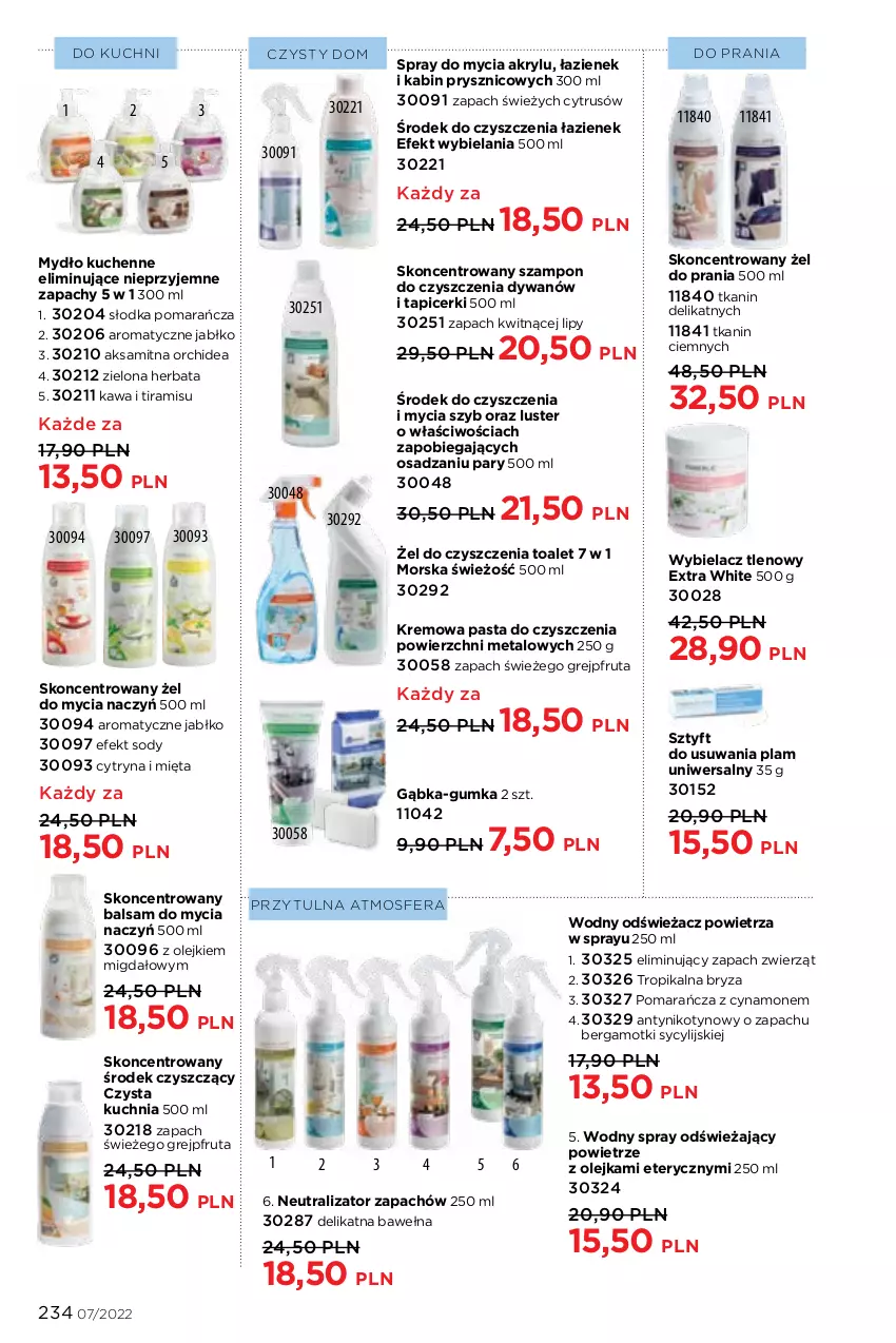 Gazetka promocyjna Faberlic - ważna 25.04 do 15.05.2022 - strona 234 - produkty: Aksam, Balsam do mycia naczyń, Bryza, Do mycia naczyń, Dywan, Grejpfrut, Herbata, Kawa, Kuchnia, Mięta, Mydło, Odświeżacz powietrza, Olej, Szampon, Wełna