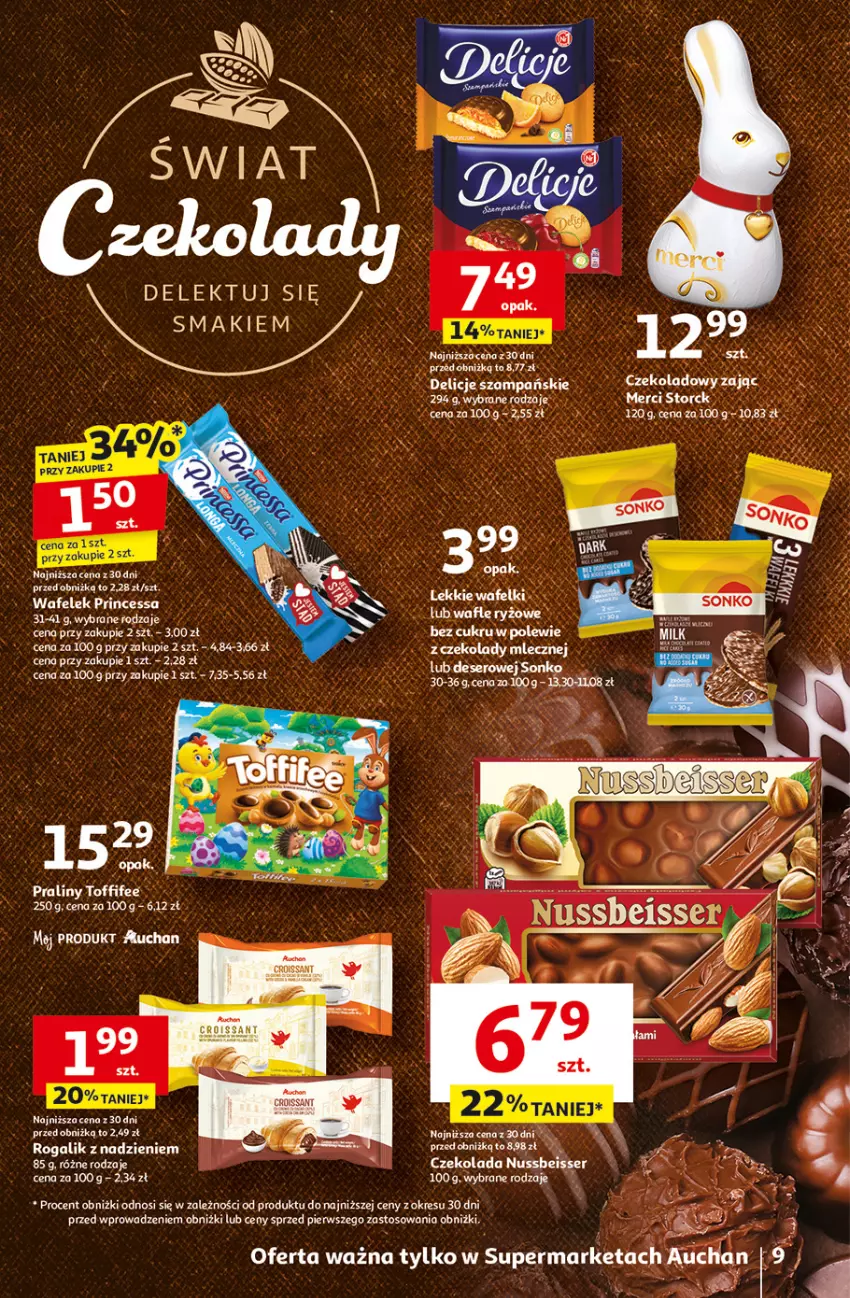 Gazetka promocyjna Auchan - Pewność Niskich Cen Supermarket - ważna 20.03 do 26.03.2025 - strona 11 - produkty: Czekolada, Delicje, Fa, Merci, Praliny, Princessa, Ryż, Ser, Taca, Toffifee, Wafelek, Wafle