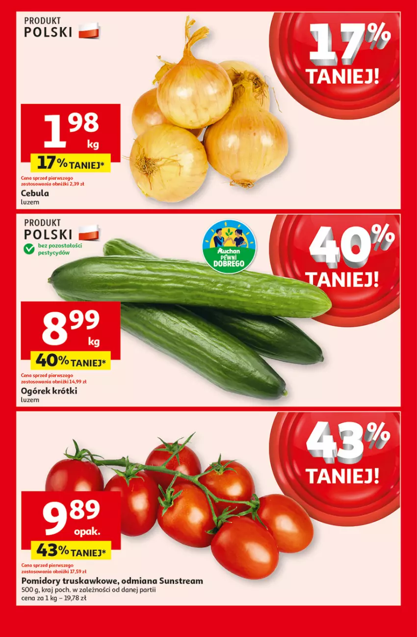 Gazetka promocyjna Auchan - Pewność Niskich Cen Supermarket - ważna 20.03 do 26.03.2025 - strona 3 - produkty: Cebula, Ogórek, Pomidory