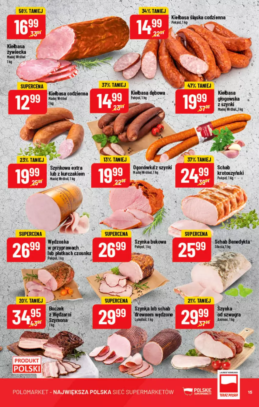 Gazetka promocyjna PoloMarket - Gazetka pomocyjna - ważna 19.10 do 25.10.2022 - strona 15 - produkty: Kiełbasa, Kiełbasa śląska, Kurczak, Madej Wróbel, Ogonówka