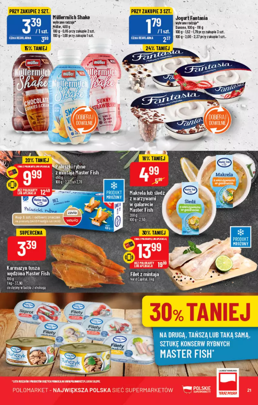 Gazetka promocyjna PoloMarket - Gazetka pomocyjna - ważna 19.10 do 25.10.2022 - strona 21 - produkty: Danone, Fa, Fanta, Filet z mintaja, Gala, Jogurt, Karmazyn tusza, Mintaj, Ser, Tusz, Warzywa