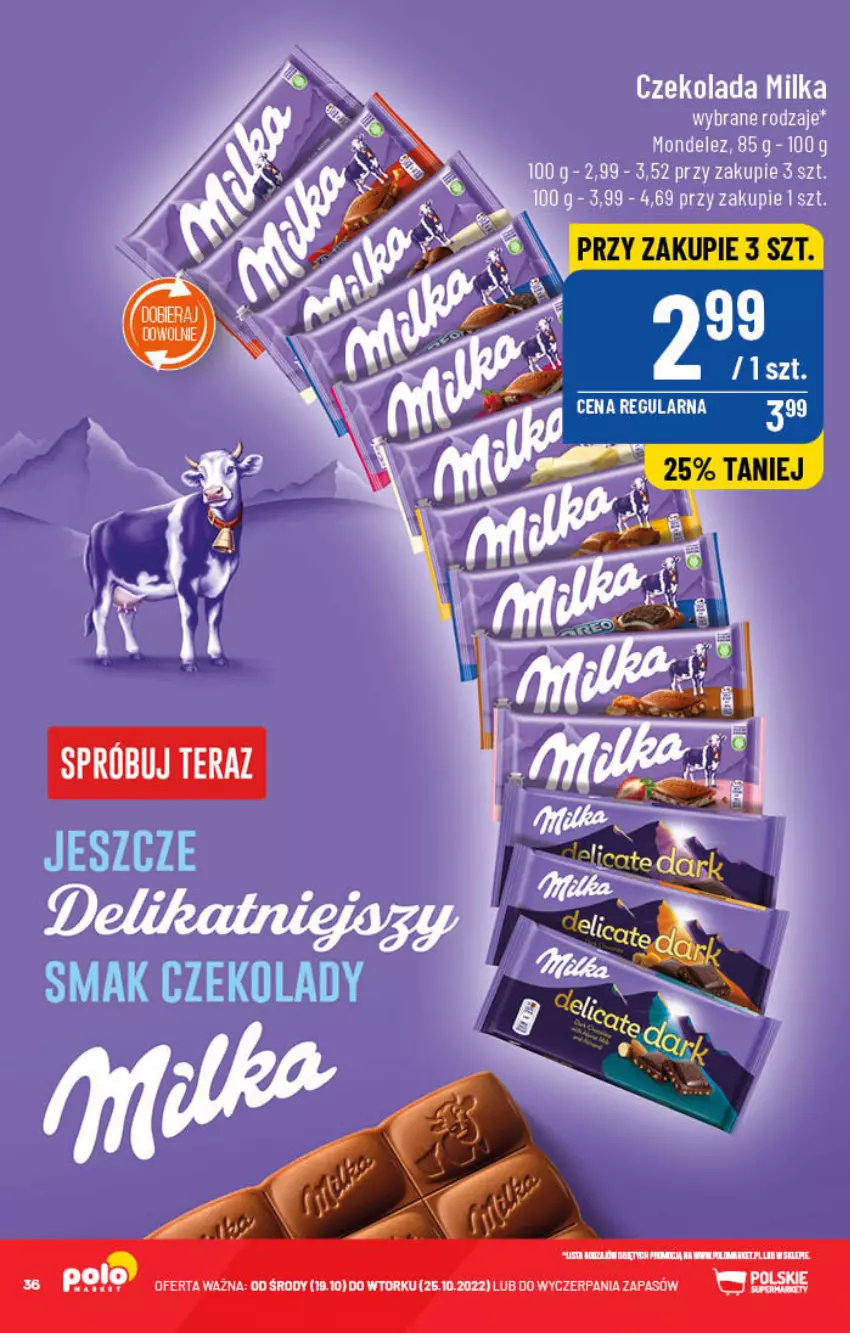 Gazetka promocyjna PoloMarket - Gazetka pomocyjna - ważna 19.10 do 25.10.2022 - strona 36 - produkty: Czekolada, Milka