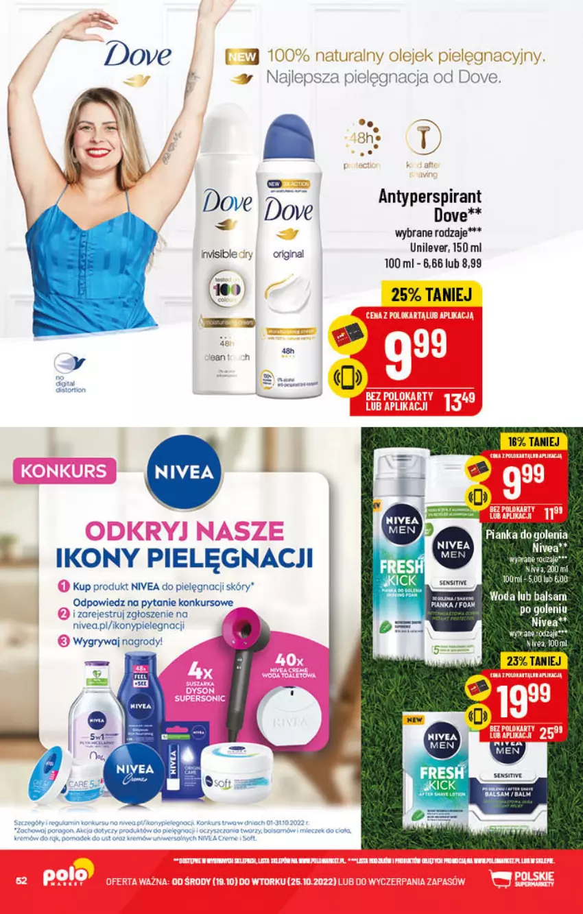 Gazetka promocyjna PoloMarket - Gazetka pomocyjna - ważna 19.10 do 25.10.2022 - strona 52 - produkty: Antyperspirant, Dove, Gin, Gry, Nivea, Pianka do golenia, Woda