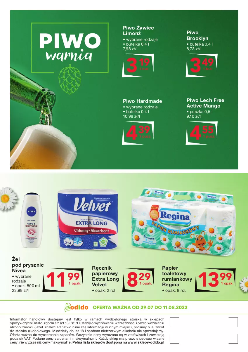 Gazetka promocyjna Odido - Super Oferty! - ważna 29.07 do 11.08.2022 - strona 7 - produkty: Gin, Mango, Nivea, Papier, Papier toaletowy, Piwo, Rama, Ręcznik, Rum, Velvet