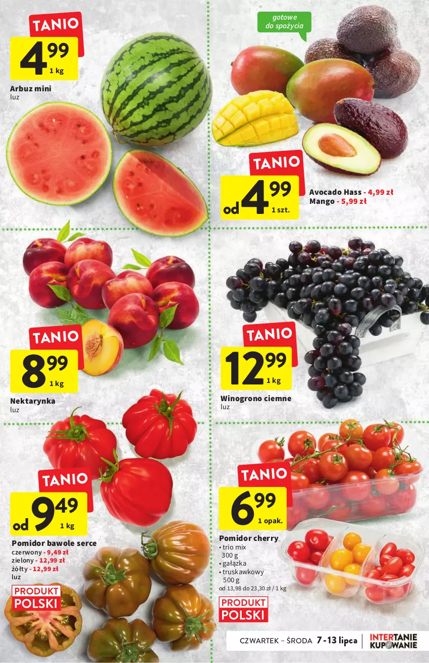 Gazetka promocyjna Intermarche - ważna 07.07 do 13.07.2022 - strona 11 - produkty: Arbuz, Avocado, Mango, Nektar, Nektarynka, Ser, Wino