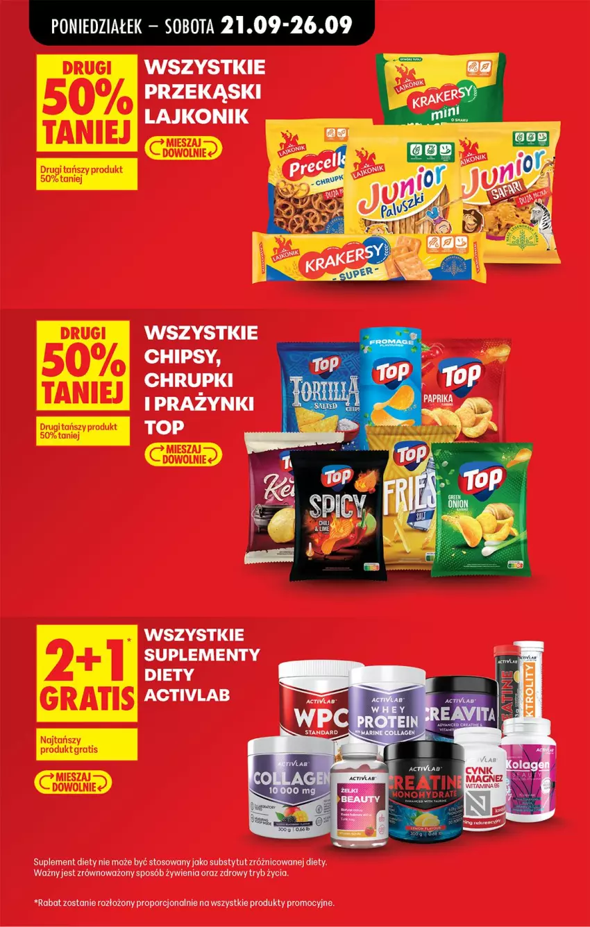 Gazetka promocyjna Biedronka - Od Poniedziałku - ważna 21.09 do 26.09.2026 - strona 14 - produkty: Chipsy, Chrupki, Lajkonik, Magnez, Por, Suplement diety, Top