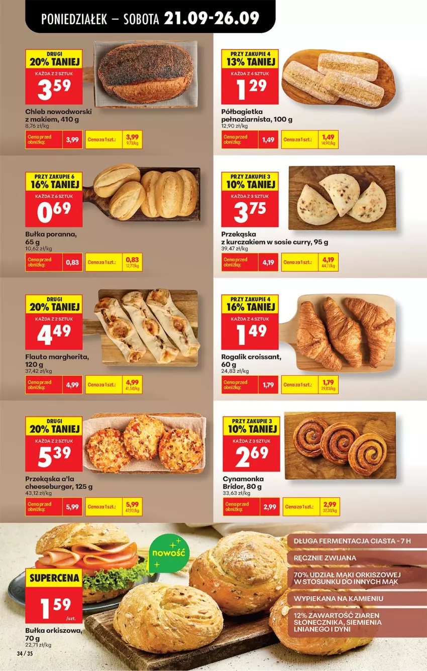Gazetka promocyjna Biedronka - Od Poniedziałku - ważna 21.09 do 26.09.2026 - strona 44 - produkty: Bagietka, Bułka, Burger, Chleb, Croissant, Kurczak, Półbagietka, Por, Rogal, Sos