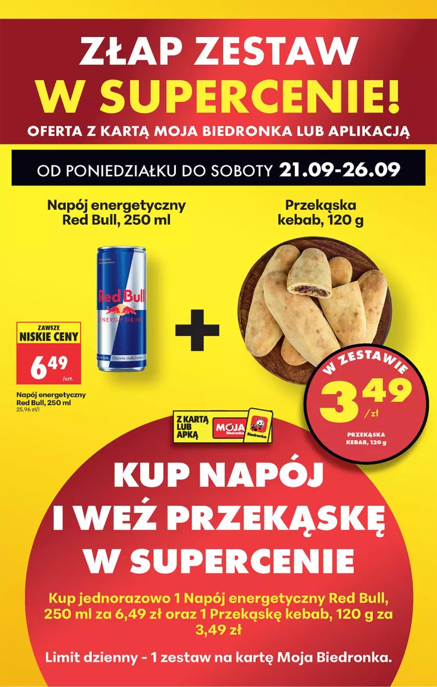 Gazetka promocyjna Biedronka - Od Poniedziałku - ważna 21.09 do 26.09.2026 - strona 48 - produkty: Kebab, Napój, Napój energetyczny, Red Bull