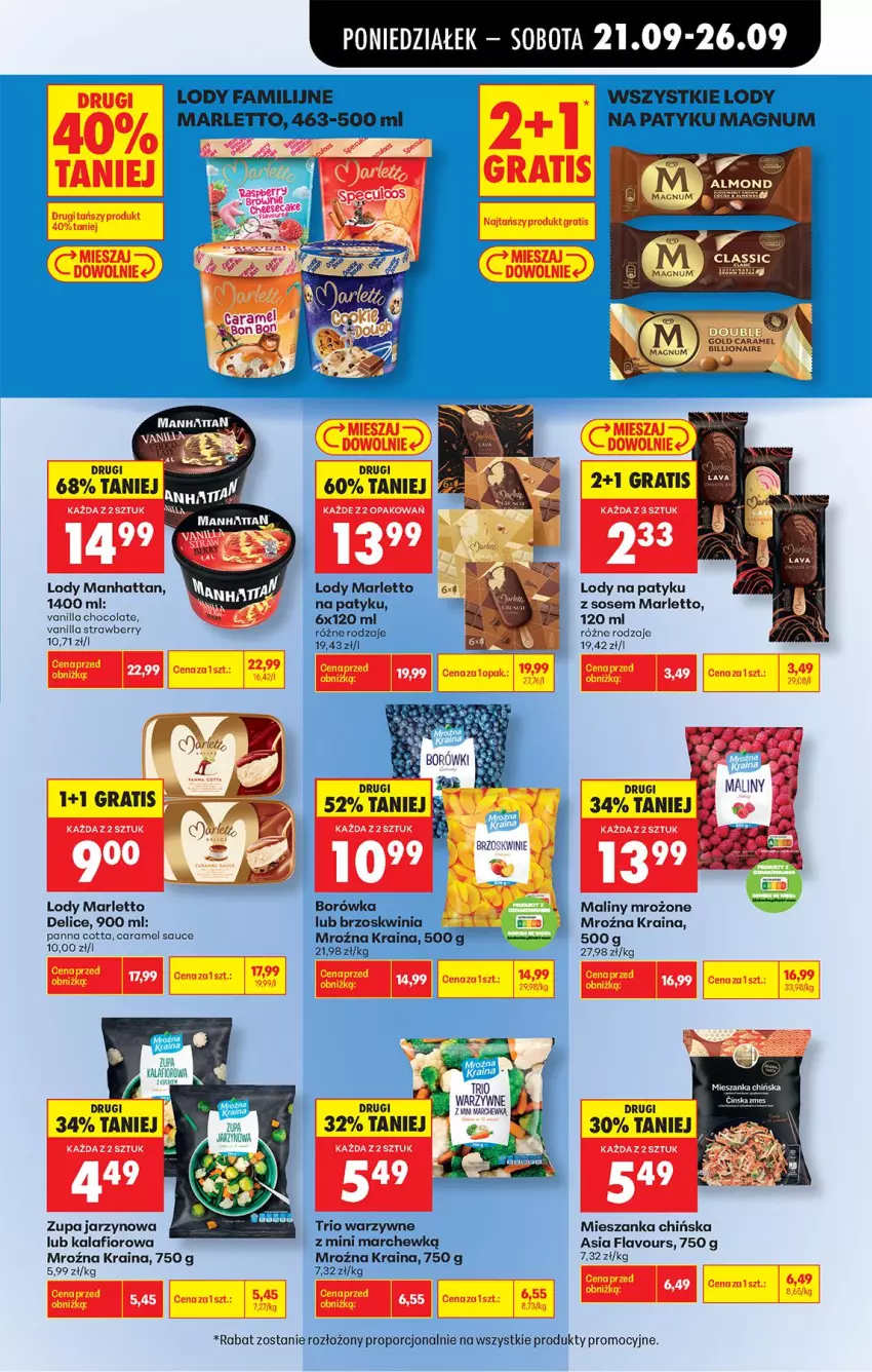 Gazetka promocyjna Biedronka - Od Poniedziałku - ważna 21.09 do 26.09.2026 - strona 59 - produkty: Borówka, Fa, Gra, Kalafior, LG, Lion, Lody, Maliny, Panna cotta, Por, Sos, Zupa