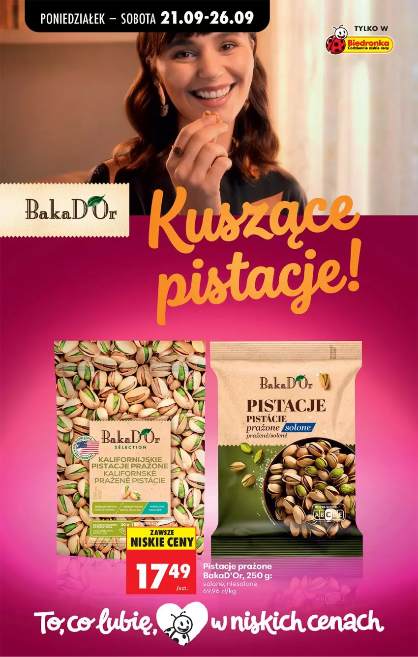 Gazetka promocyjna Biedronka - Od Poniedziałku - ważna 21.09 do 26.09.2026 - strona 65 - produkty: Pistacje