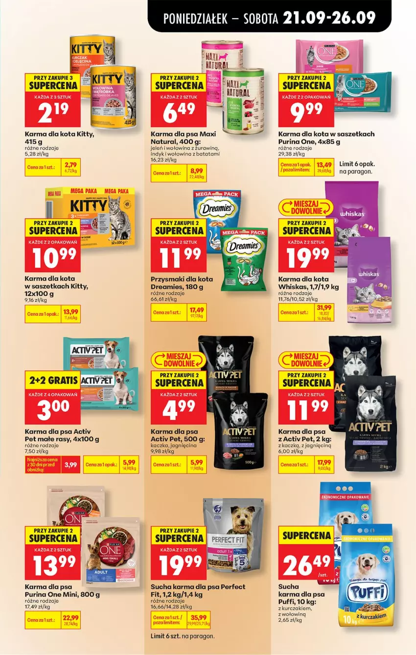 Gazetka promocyjna Biedronka - Od Poniedziałku - ważna 21.09 do 26.09.2026 - strona 95 - produkty: Fa, Gra, Kaczka, Kurczak, Przysmaki, Puf, Pur, Purina, Sucha karma, Whiskas, Wołowina
