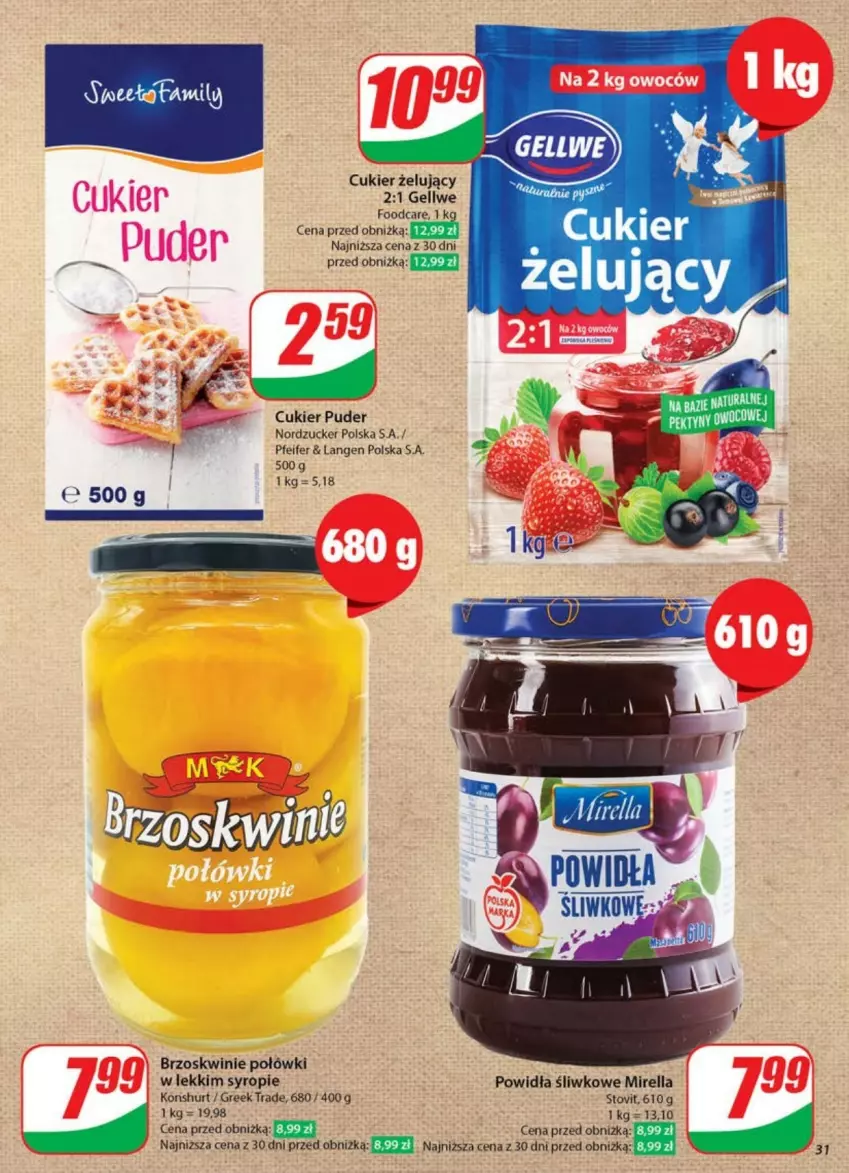 Gazetka promocyjna Dino - ważna 21.05 do 26.05.2025 - strona 25 - produkty: Brzoskwinie, Cukier, Cukier puder, Puder, Syrop