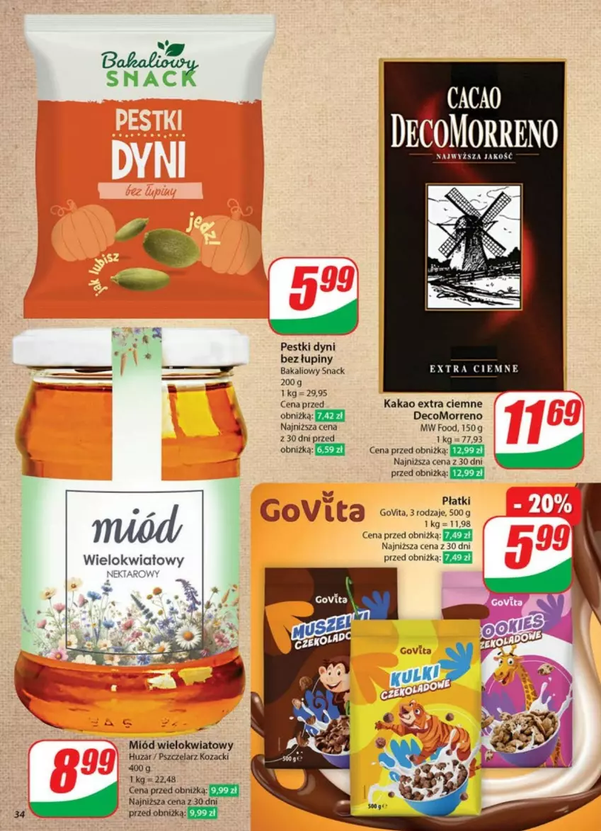 Gazetka promocyjna Dino - ważna 21.05 do 26.05.2025 - strona 28 - produkty: Kakao, Miód, Nektar, Pestki dyni