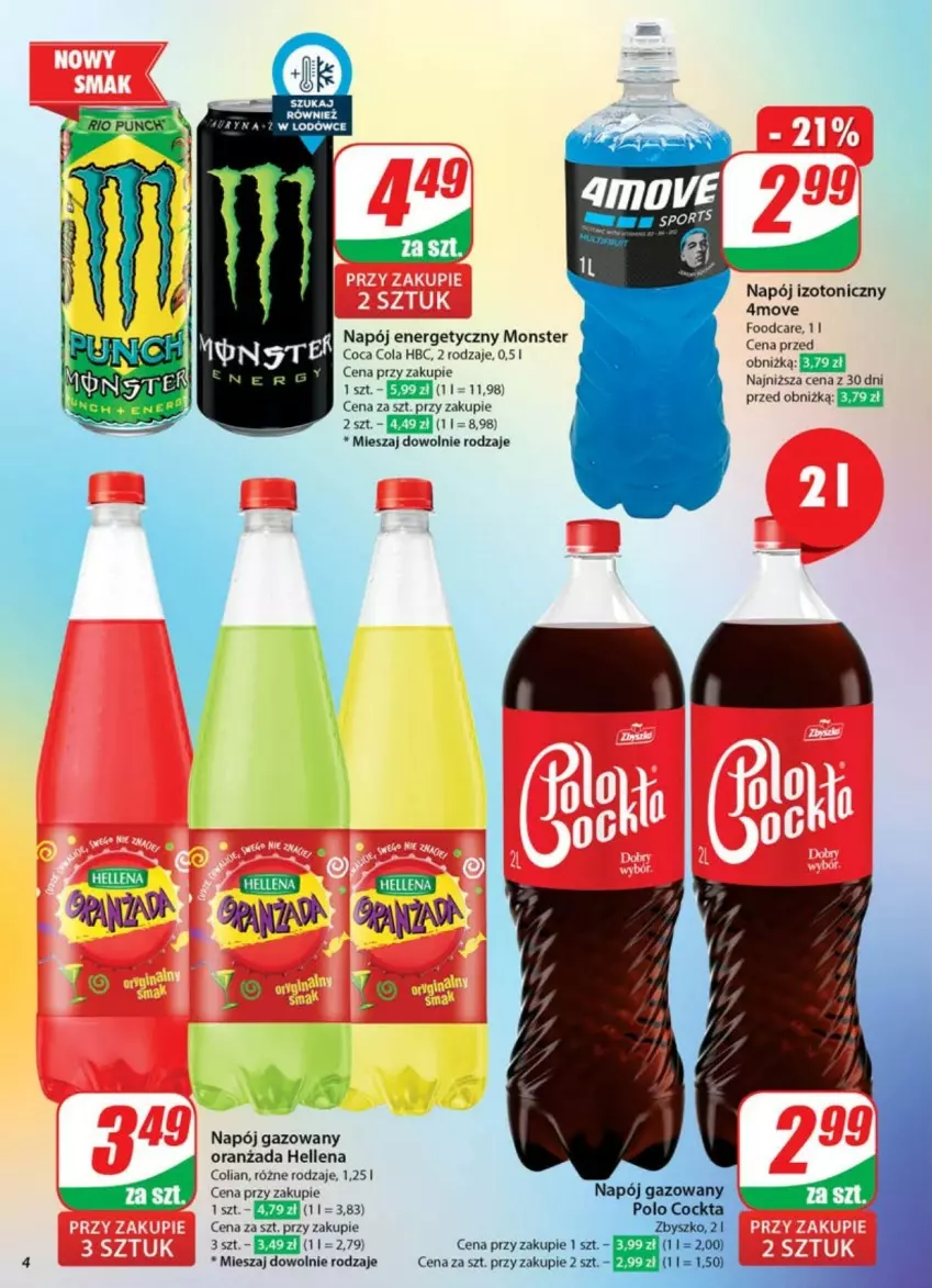 Gazetka promocyjna Dino - ważna 21.05 do 26.05.2025 - strona 34 - produkty: Hellena, Napój, Napój energetyczny, Napój gazowany, Napój izotoniczny, Oranżada