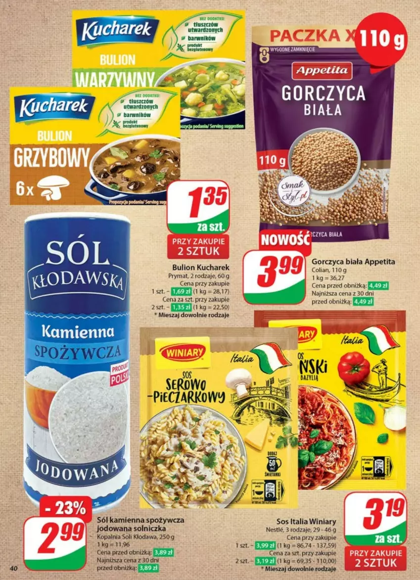 Gazetka promocyjna Dino - ważna 21.05 do 26.05.2025 - strona 35 - produkty: Bulion, Kucharek, Lion, Piec, Prymat, Ser, Sól, Solniczka, Sos, Winiary