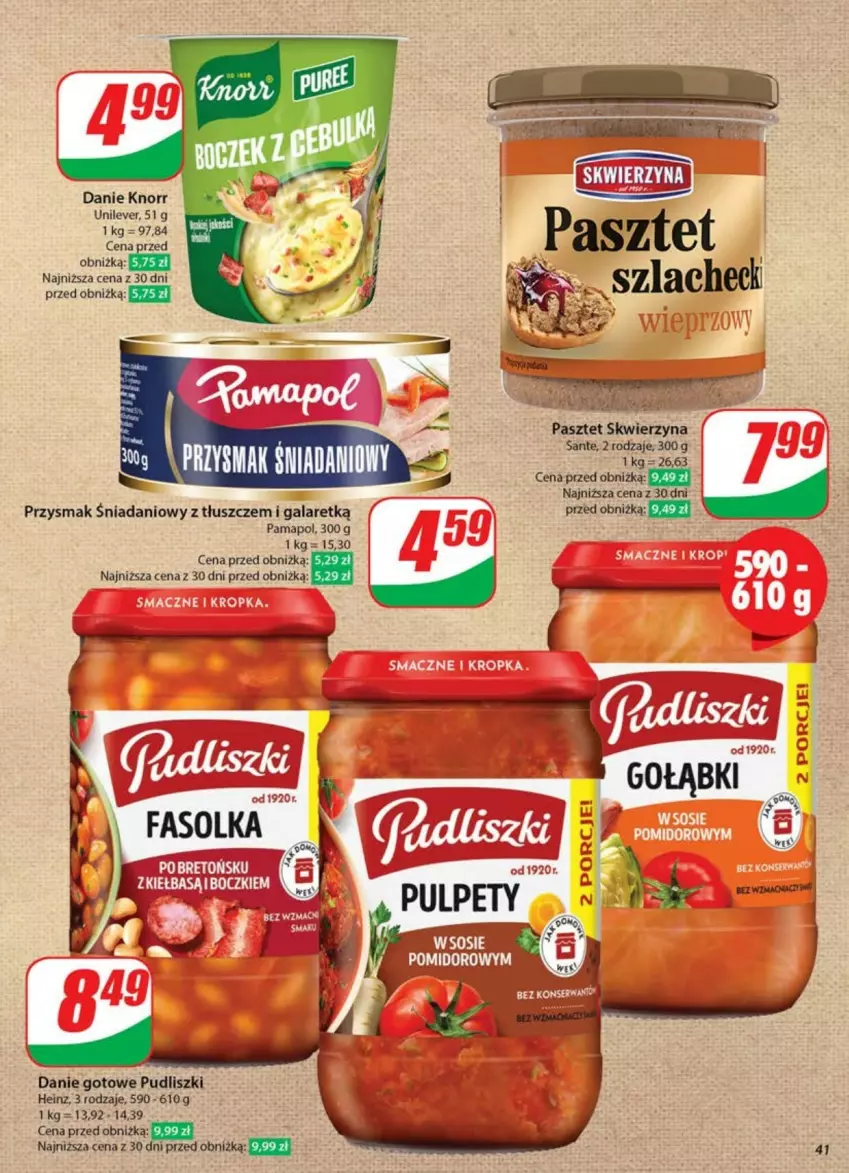 Gazetka promocyjna Dino - ważna 21.05 do 26.05.2025 - strona 36 - produkty: Danie gotowe, Danio, Gala, Heinz, Knorr, Pasztet, Pudliszki, Sante
